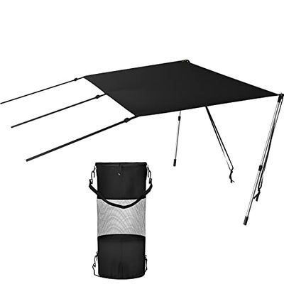 VEVOR Cubierta Superior para Barco 5' x 5' Bimini Top Acero Inoxidable 3 kg Cobertor para Barco Bimini Top Lona 1,52 x 1,52 m Cubierta de Bota con Marco Tela Oxford 600D Parasol para Barco