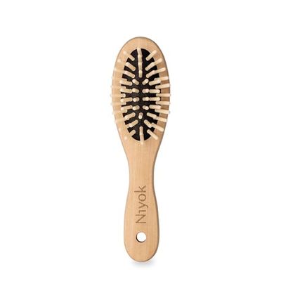 Niyok® Brosse à cheveux en bois (petite) • Petite brosse avec dents en bois • Pour tous les types de cheveux • Brosse à cheveux durable en bois FSC • Brosse en bois, brosse pour enfants & brosse de