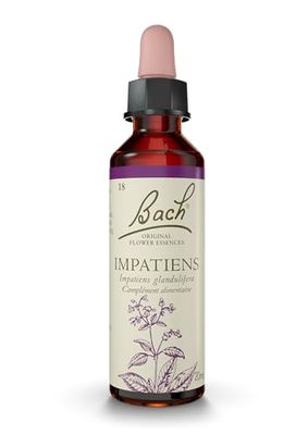 FLEURS DE BACH ORIGINAL - Impatiens No 18 - Pour plus de patience - Aide à accepter le rythme des autres - Élixir floral naturel pour le bien-être émotionnel - Compte-Gouttes 20ml - Vegan