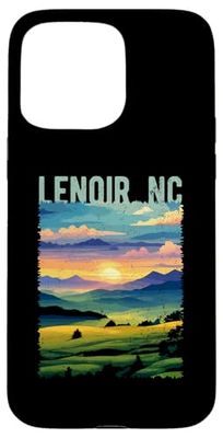 Lenoir NC USA Retro Mountain Distressed Design Case for iPhone 15 Pro Max