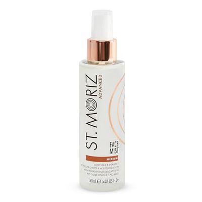 St Moriz Advanced Instant Tanning Face Mist with Aloe Vera & Vitamin E, Fast Drying Vegan Fake Tan, Medium (150ml)