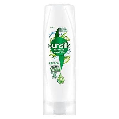 Sunsilk, Balsamo Aloe Vera, Balsamo per Capelli Secchi e Disidratati, Formula Nutriente ed Idratante, con Aloe Vera, Dona Morbidezza e Luminosità, Senza Siliconi e Oli Minerali, 200 ml