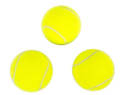 Set med tre 2,5 tums tennisbollar utan tryck