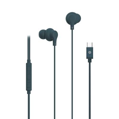 Celly, Cuffie Auricolari In Ear con Filo USB-C, Con Tasto di Risposta, Controllo del Volume, Microfono Integrato, Colore Blu