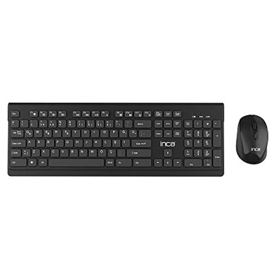 INCA IWS-519 Ensemble Clavier et Souris multimédia sans Fil Mince avec Design Chocolat