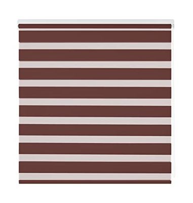 Estoralis Vera Estore de rolo duplo tecido, noite e dia, castanho, 105 x 175 cm