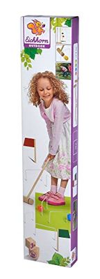 Eichhorn 108004592 - Cricket, met 2 mallets en 4 ballen, incl. start/finish vlag en 10 doelen, van dennenhout, vanaf 3 jaar.