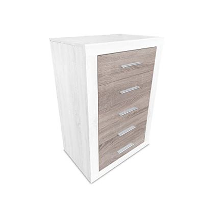 amuéblate online Cómoda, Sinfonier, Modelo Indiana, Práctica y Funcional, Madera, Andersen-Pino Gris, 60 cm (Ancho) x 107 cm (Alto) x 39.5 cm (Fondo)