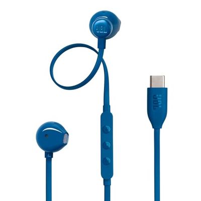 JBL Tune 305 C Auricolari USB-C ad Alta Risoluzione Audio, con Cavo Piatto Antigroviglio, Comando a 3 Tasti Bassi Profondi, Pure Bass, Blu