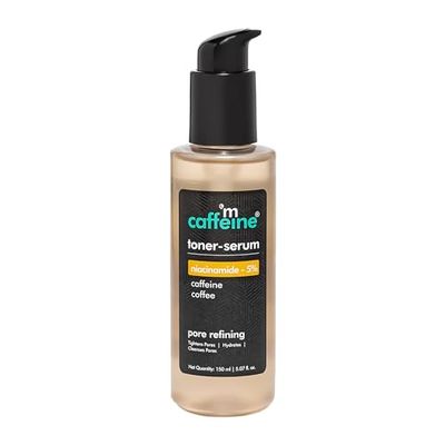 mCaffeine Toner Serum Niacinamide Serum 5 Percent - Pore Tightening, Blemish Reducing, 24 Hour Hydration - Lightweight and Non-Greasy - 150 ml