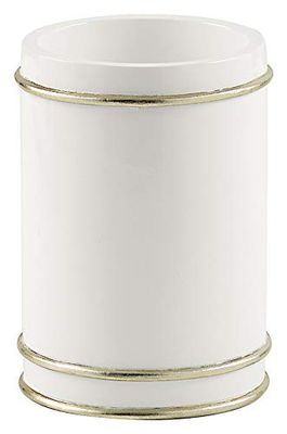 Gedy Olimpia Portacepillos, Resina, Blanco/Oro, 9 X 9 X 45.5 Cm