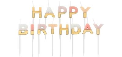 Folat 24208 Candle Set 'Happy Pale Pastels-2 cm-Cake Decorations for Birthday Anniversary Wedding Graduation Party, Multi Colors