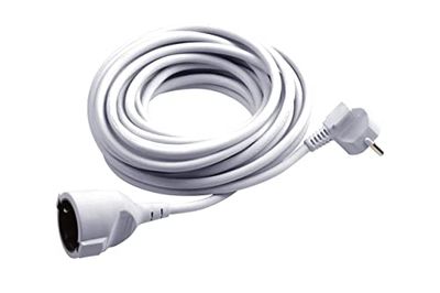 Meister Extensão de contacto - cabo de 5 m - branco - cabo de plástico - IP20 interior/acoplador com proteção contra contacto / extensão Schuko / 7432510