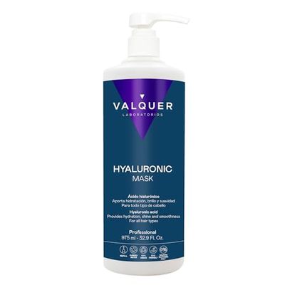 Valquer, Maschera Acido Ialuronico, Idratazione e Vitalità, per Tutti i Tipi di Capelli, Zero%, 975 ml