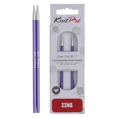 KnitPro Zing Tricoter circulaires interchangeables, en Aluminium, Multicolore, 3,75 mm