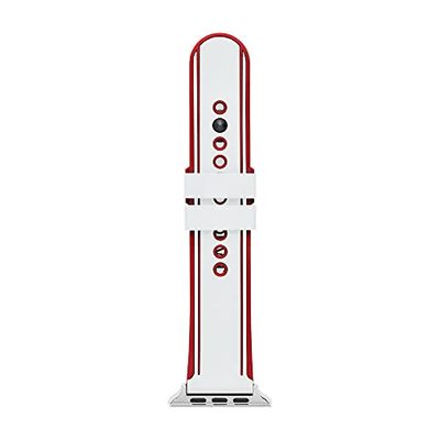 Armani Exchange Pulsera compatible con Apple Watch, 42/44/45 mm - 22 mm Silicone blanc, AXT8001