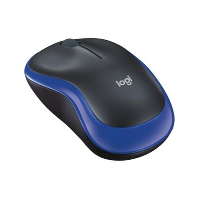 Logitech M185 Mouse Wireless, 2,4 GHz con Mini Ricevitore USB, Durata Batteria di 12 Mesi, Tracciamento Ottico 1000 DPI, Ambidestro, Compatibile con PC, Mac, Laptop - Blu