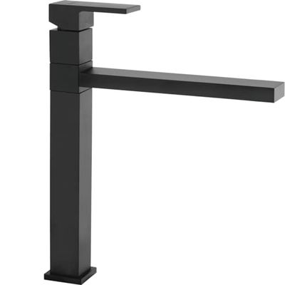 SCHOCK | Miscelatore Aquaframe a Canna Alta Quadrata, Colore Nero Puro, h305