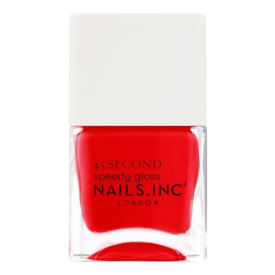 Nails Inc – PADDINGTON PEACE OUT Quick Drying nagellack – kraftfull röd – snabbtorkande på 45 sekunder – nagelstärkande med hexanal, kalcium, magnesium – cruelty Free – perfekt manikyr