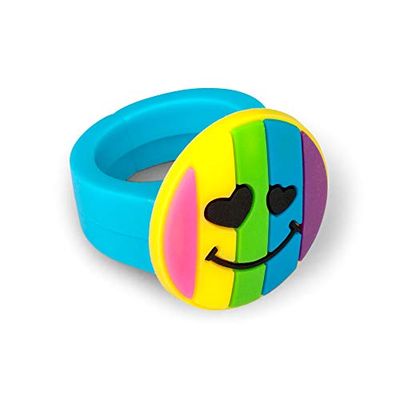 Tobar Rainbow Chunky Ring Soft Plastic Toy Jewellery - 1 Design Sent at Random