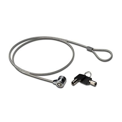 Ewent EW1242 Cavo di Sicurezza in Acciaio con Lucchetto per PC Portatile, 2 Chiavi in Dotazione, Cavo 1.5 metri