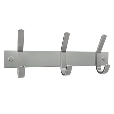 SAYONEYES Coat Rack Wall Mounted with 3 Coat Hooks for Hanging – 9 Inch Heavy Duty SUS304 Stainless Steel Brushed Finish Waterproof – Wall Hook Rack for Bathroom Kitchen Entryway (Silver)