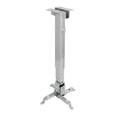Monkey Ladder Plafondbeugel voor projector, kantelbaar, tot 20 kg, verstelbaar van 130 mm tot 650 mm, helling +/- 15°, zilverkleurig