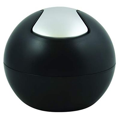 Spirella Poubelle Salle de Bains Récipient à cosmétiques 1 Litre Finition Brillante ou Mate Boîte à ordures à Couvercle pivotant Poubelle à Table Noir Mat