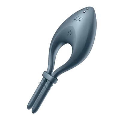Satisfyer, bluetooth penisring, Bullseye Connect App, met app, waterdicht, oplaadbare batterij, in maat verstelbaar, kleur:donkerblauw