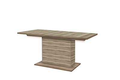 Forte Calpe mesa de jantar com extensão sincronizada e uma inserção interna, material de madeira, decoração de carvalho antigo, 160 x 90 x 76,59 cm