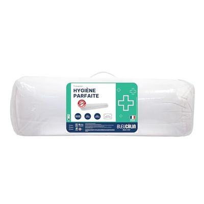 Bleu Câlin Traversin Anti-acariens, Antibactérien - Confort Moelleux - Enveloppe Coton, 140 cm
