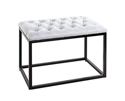 HAKU Möbel Kruk grijs, zwart, Metaal, textielstof - Maat: B 60 cm x H 45 cm x D 40 cm, Stijl: Industrieel