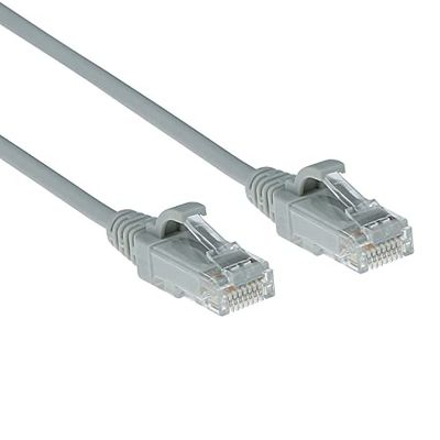 ACT Câble réseau CAT6, U/UTP LSZH - Câble LAN fin 3,8 mm - Câble Ethernet flexible sans crochet avec fiche RJ45 - Pour une utilisation dans les centres de données, 0,5 m - Gris - DC9000