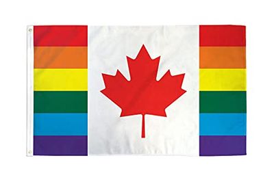 AZ FLAG Kanadas flagga regnbåge 90 x 60 cm - gay kanadensisk flagga 60 x 90 cm - flaggor