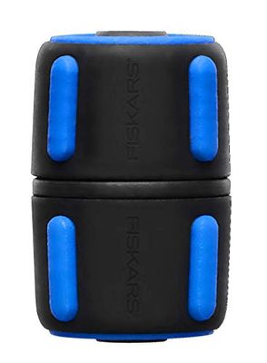 Fiskars Réparateur de Tuyau, avec Points de contact SoftGrip et Système de Code Couleur, Taille universelle, Ø 1,3-1,5 cm (1/2-5/8''), 17 g, Noir/Bleu, 1027064