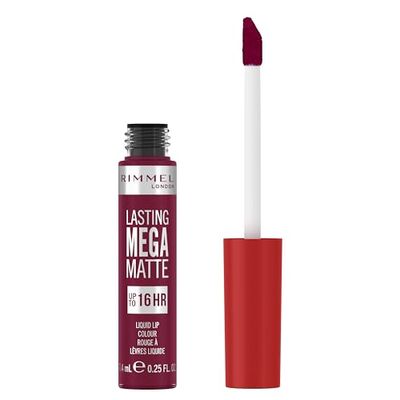 Rimmel London Lasting Mega Matte Rouge à lèvres liquide, longue tenue, hydratant, formule vegan - 940 - Rock me Purple, 7,4 ml