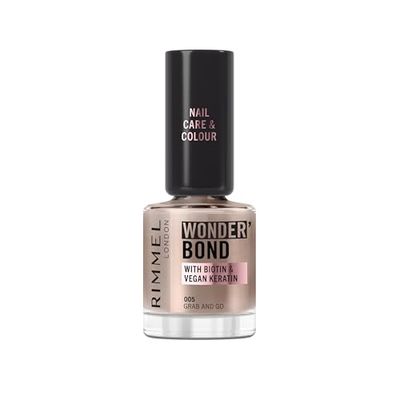 Rimmel Wonder'bond Care+Color Smalto, 005 Grab and Go, Rigenera le unghie, Con Biotina e Cheratina Vegana, Modulabile, 12 ml
