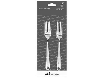 INOXPRAN - 6 Forchette da Frutta SYDNEY, Realizzate in Acciaio Inossidabile, Resistenti e Durature, Design Moderno ed Elegante, 100% Made in Italy, Lavabili in Lavastoviglie