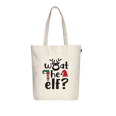 Ecoright Aesthetic Canvas Tote Bags for Women, Reusable Tote Bag with Zip, Ideal for Grocery, Shopping, Travel & Daily Use, Elfish, One Size