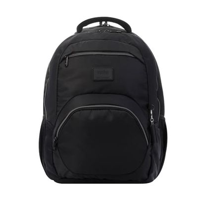 TOTTO - Mochila para Ordenador Portátil 14 Pulgadas, Modelo Tracer 4, Mochila Eco-Friendly, 3 Compartimentos, Cremallera con Argolla para Candado, 2 Bolsillos para Botella, Color Negro