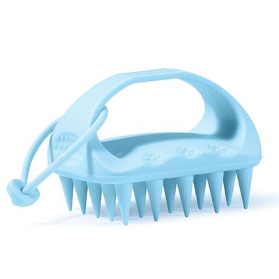 Vinabo Massageborstel, hoofdleer, 100% zachte siliconen, haarshampooborstel, haarborstel voor stimulerende hoofdhuid en massage, haarverzorging, blauw