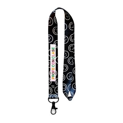 UO Lanyard pour professeur avec classe. Crochet idéal pour téléphone portable et clés. Design moderne et fonctionnel. Cadeau émotionnel pour les enseignants. Lanyard noir.