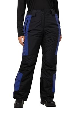 Ulla Popken Pantaloni da Sci Riflettenti, Impermeabili, Nero, 48 Donna