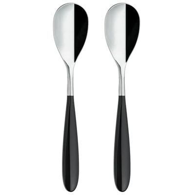 Rockingham Forge Yin and Yang Lot de 2 cuillères de table de luxe en acier inoxydable 18/10 – poignées en noir, plastique PBT