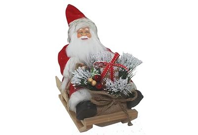 L.RED BABBO NATALE SU SLITTINO 30cm
