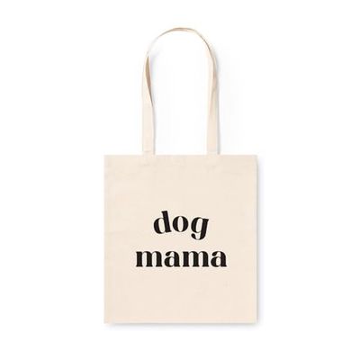 eBuyGB Dog Mama Cotton Tote Bag, Dog Mum Bag, Dog Lovers Gift, Dog Mom Gifts, Pet Lover, Dog Gift Bag (Beige)