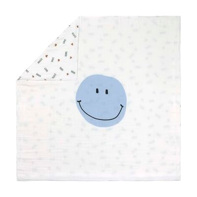LÄSSIG Couverture pour bébé Couverture à langer Couverture douillette douce et respirante/ Heavenly Soft Blanket Happy Rascals Smile