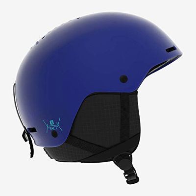 Casque de ski et snowboard pour enfant Salomon, Coque ABS, Mousse intérieure EPS 4D, Taille JRM, Tour de tête 56-59 cm, Pact, Bleu (Surf The Web), L40571900