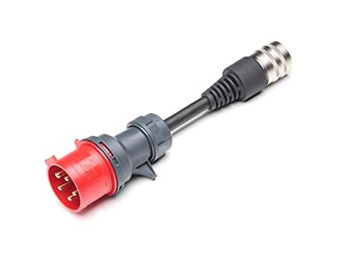 Juice Connector, Adaptador Rojo CEE32 para Cargador Coche Electrico, Enchufe Portatil para Cable de Carga Coche Electrico, Compatible con el Juice Booster 2 y el Juice Booster 3 Air Wallbox