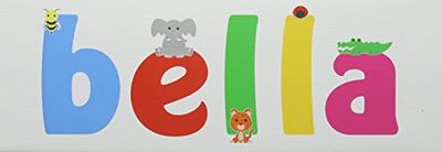 Feel Good Art Galerie verpakt canvas voor de kinderkamer, het solide front paneel rechthoek design leuke illustraties en gepersonaliseerd met de naam van meisje (15 x 42 x 4 cm, klein, Bella)